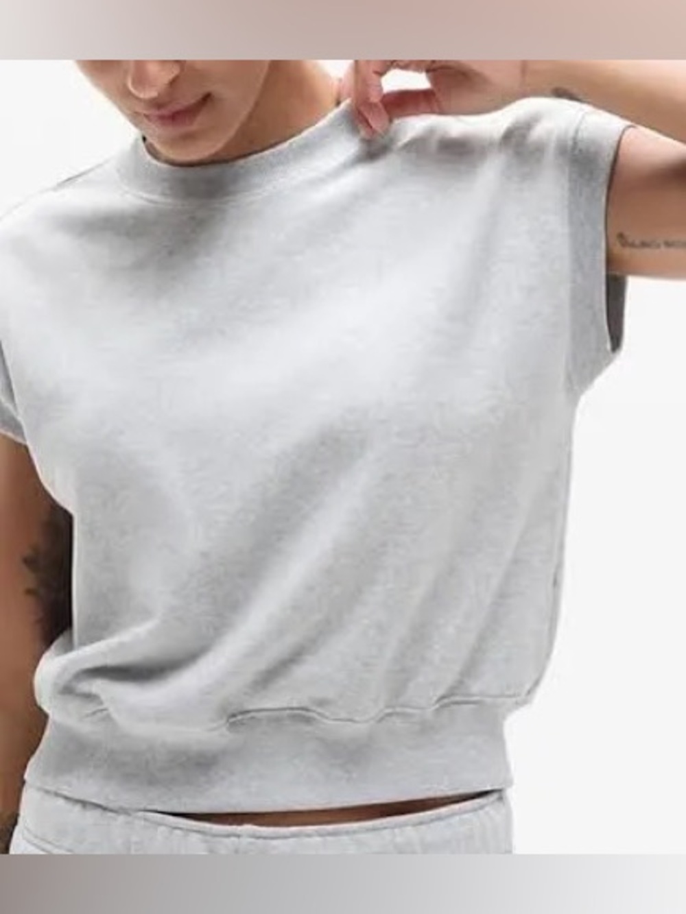 Athleta Heather Gray Heavyweight Terry Dolman Tee - Picture 8 of 9